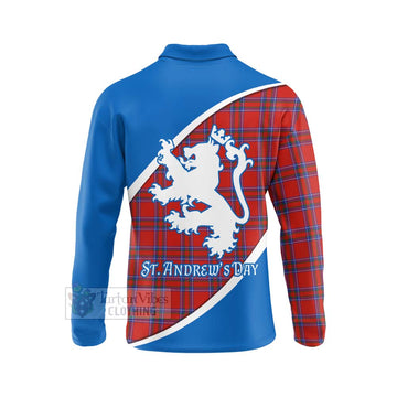 Tartan Vibes Clothing Rait Family Crest Tartan Long Sleeve Polo Shirt Celebrate Saint Andrew's Day in Style