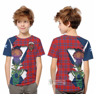 Tartan Vibes Clothing Rait Tartan Family Crest Kid T-Shirt Scottish Thistle Celtic Inspired