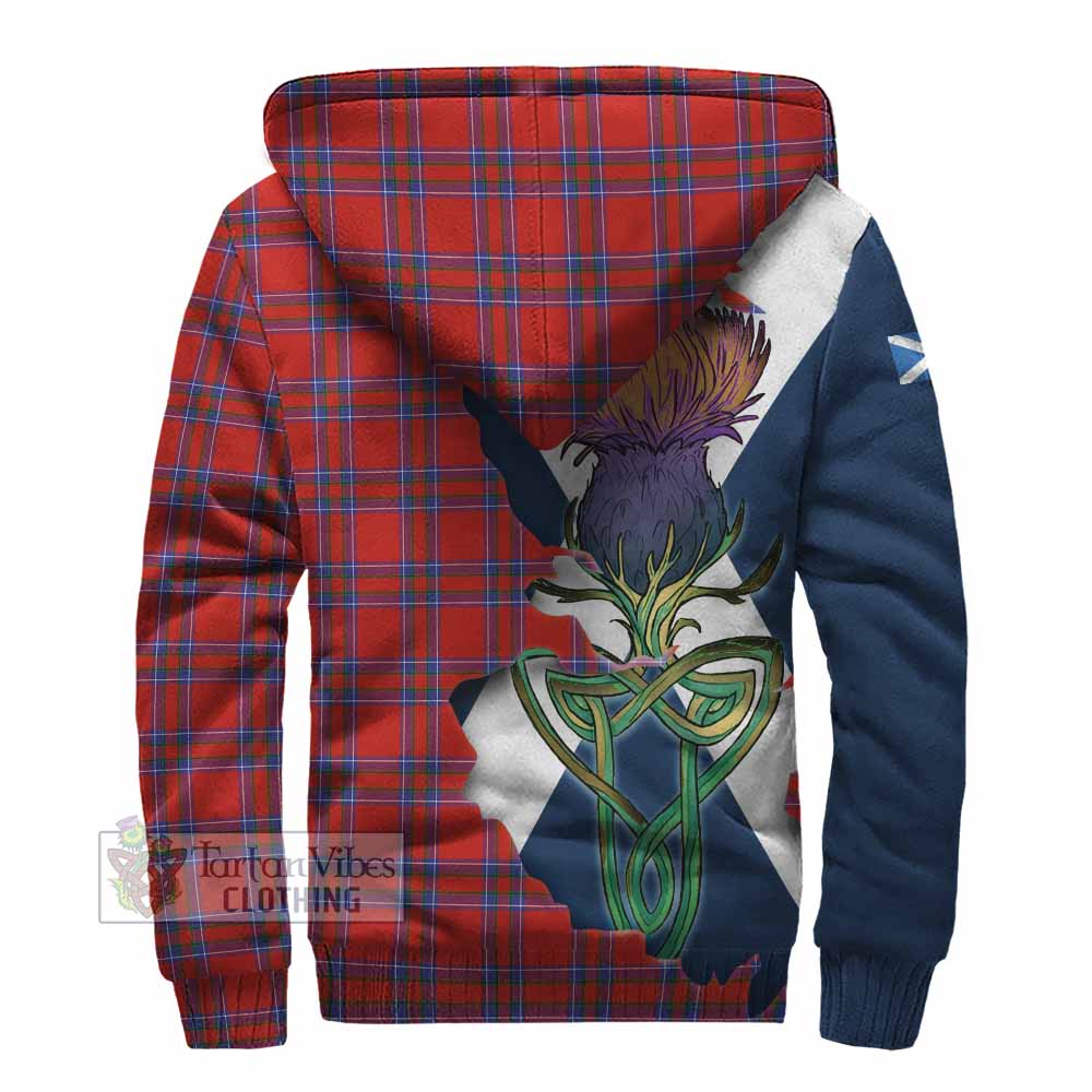 Tartan Vibes Clothing Rait Tartan Family Crest Sherpa Hoodie Scottish Thistle Celtic Inspired
