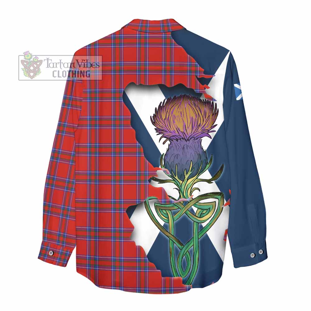 Tartan Vibes Clothing Rait Tartan Family Crest Women's Casual Shirt Scottish Thistle Celtic Inspired