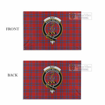 Tartan Vibes Clothing Rait Tartan House Flag with Family Crest