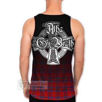 Tartan Vibes Clothing Rait Tartan Men's Tank Top Featuring Alba Gu Brath Family Crest Celtic Inspired