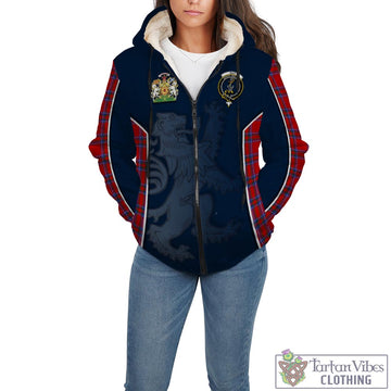Rait Tartan Sherpa Hoodie with Family Crest and Lion Rampant Vibes Sport Style