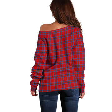 Rait Tartan Off Shoulder Women Sweater with Family Crest - Tartanvibesclothing