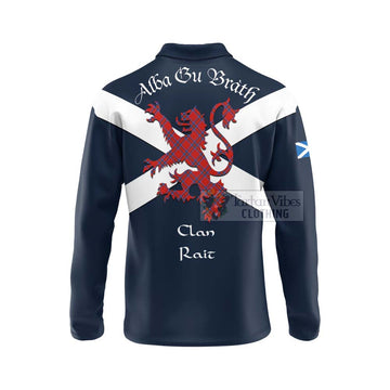 Tartan Vibes Clothing Rait Tartan Lion Rampant Long Sleeve Polo Shirt – Proudly Display Your Heritage with Alba Gu Brath and Clan Name