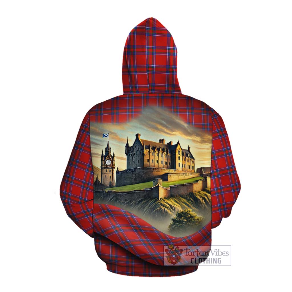 Tartan Vibes Clothing Rait Tartan Family Crest Cotton Hoodie with Scottish Ancient Castle Style