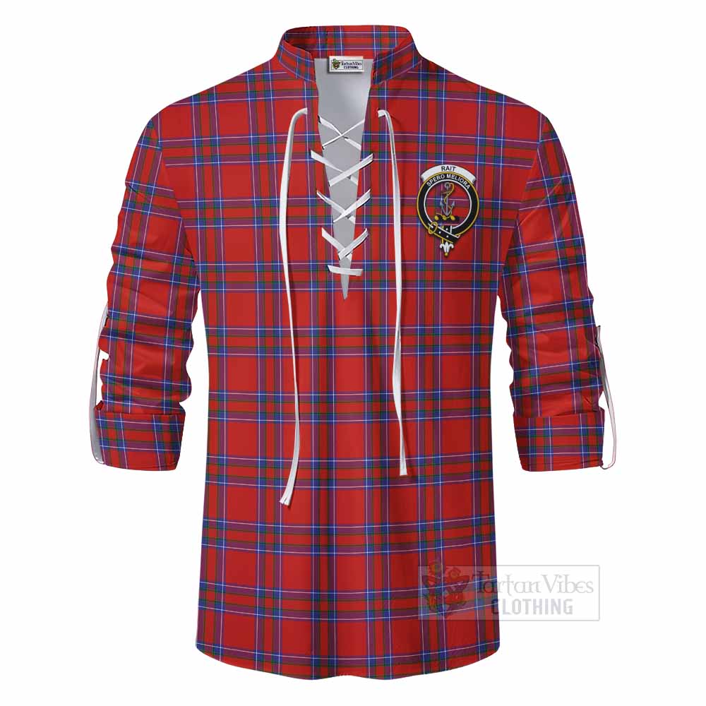 Tartan Vibes Clothing Rait Tartan Ghillie Kilt Shirt with Family Crest DNA In Me Style