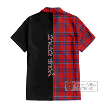 Rait Tartan Short Sleeve Button Shirt with Family Crest and Half Of Me Style - Tartanvibesclothing Shop