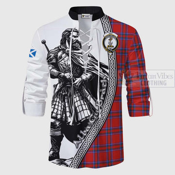 Tartan Vibes Clothing Rait Tartan Clan Crest Ghillie Kilt Shirt with Highlander Warrior Celtic Style