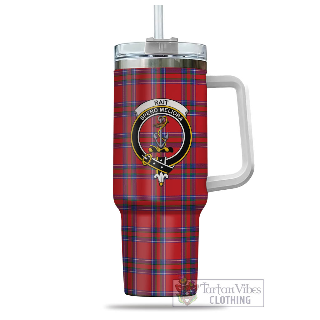 Tartan Vibes Clothing Rait Tartan and Family Crest Tumbler with Handle