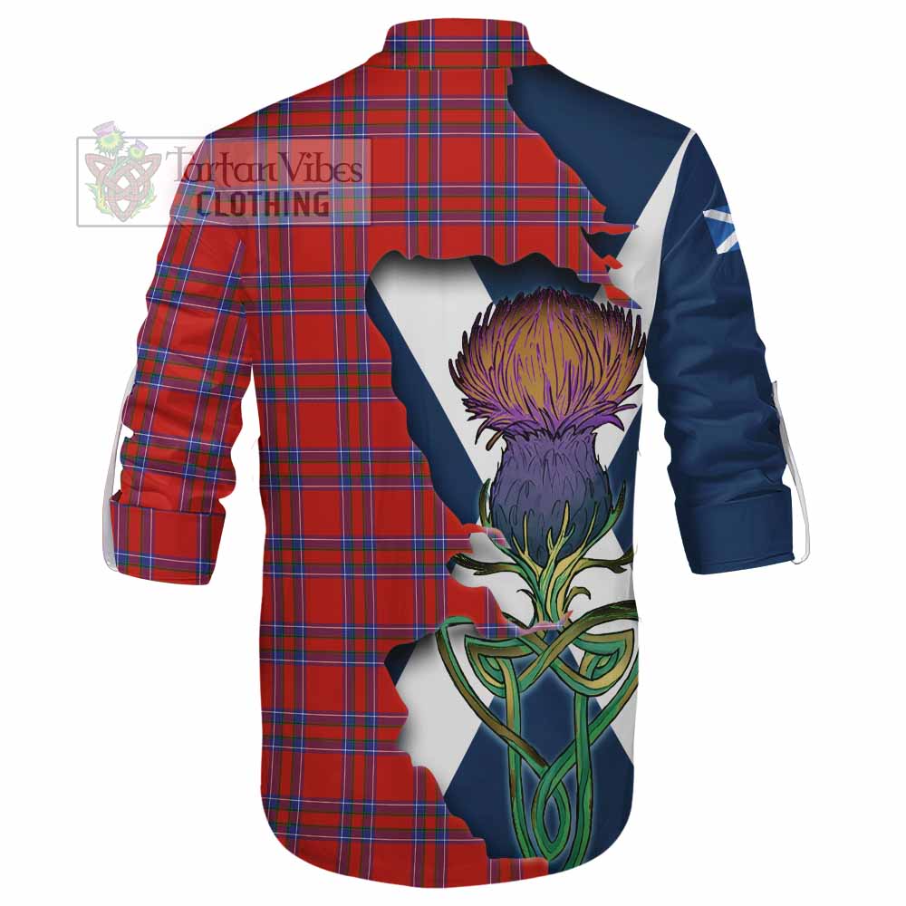 Tartan Vibes Clothing Rait Tartan Family Crest Ghillie Kilt Shirt Scottish Thistle Celtic Inspired