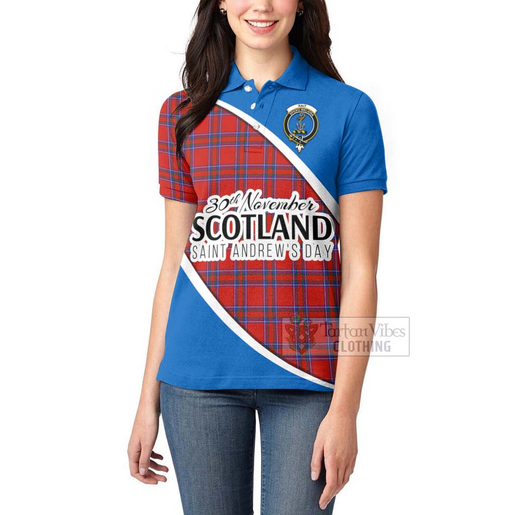 Tartan Vibes Clothing Rait Family Crest Tartan Women's Polo Shirt Celebrate Saint Andrew's Day in Style
