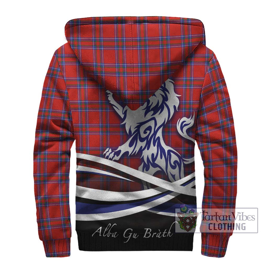Rait Tartan Sherpa Hoodie with Alba Gu Brath Regal Lion Emblem - Tartanvibesclothing Shop