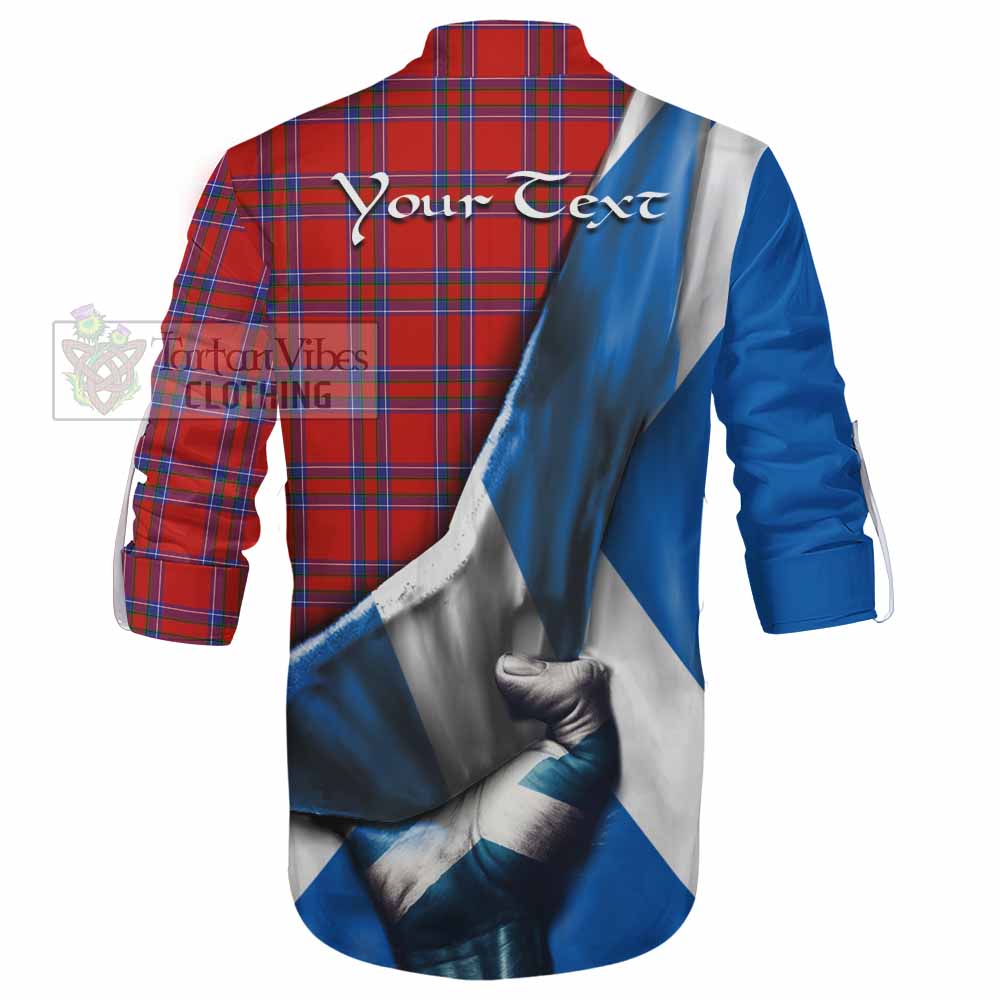 Tartan Vibes Clothing Rait Tartan Ghillie Kilt Shirt with Family Crest Scotland Patriotic Style