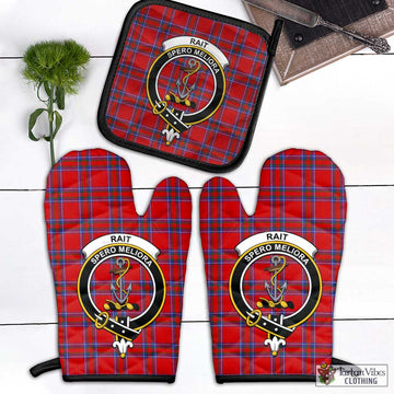 Rait Tartan Combo Oven Mitt & Pot-Holder with Family Crest Combo 1 Oven Mitt & 1 Pot-Holder Black - Tartan Vibes Clothing