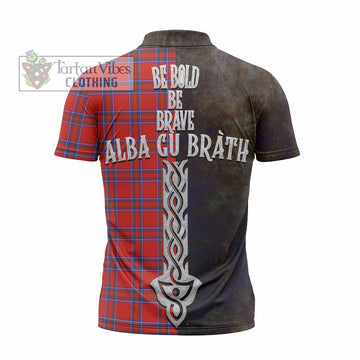 Rait Tartan Family Crest Zipper Polo Shirt Alba Gu Brath Be Brave Lion Ancient Style