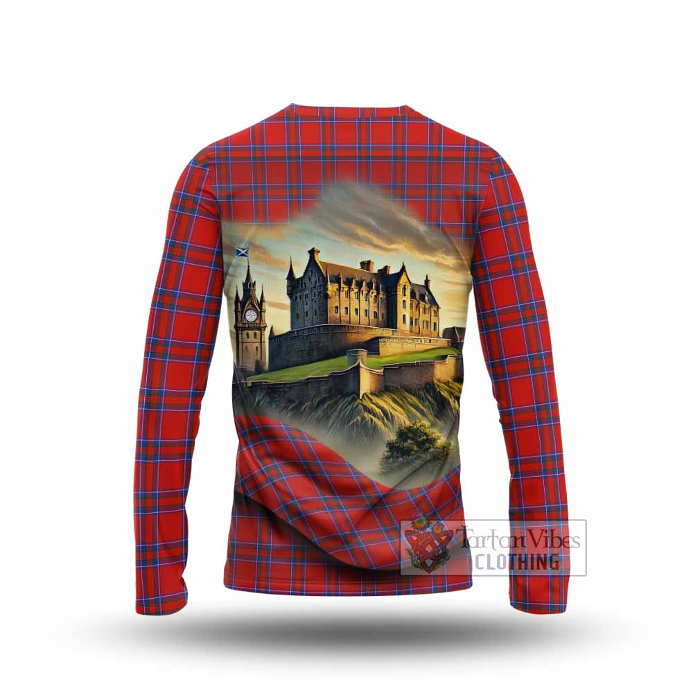 Tartan Vibes Clothing Rait Tartan Family Crest Long Sleeve T-Shirt with Scottish Ancient Castle Style
