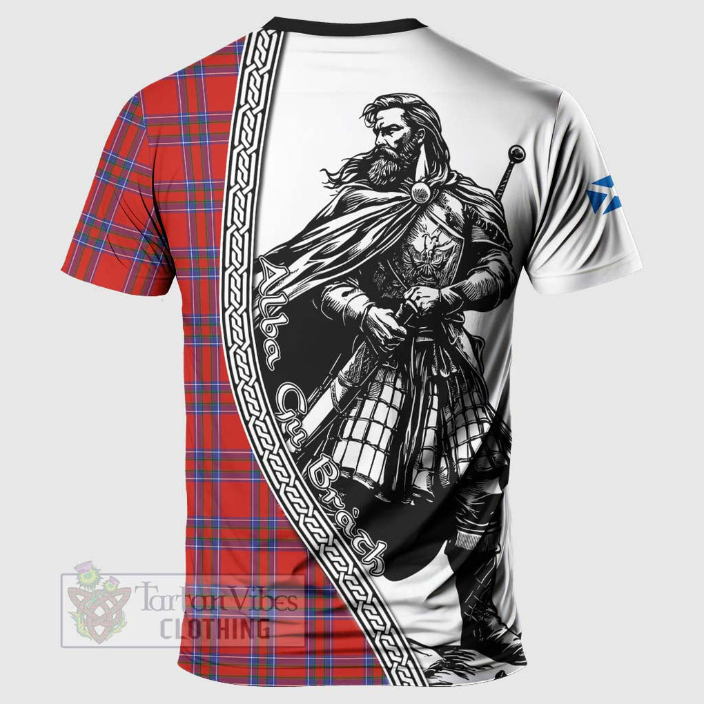 Tartan Vibes Clothing Rait Tartan Clan Crest T-Shirt with Highlander Warrior Celtic Style