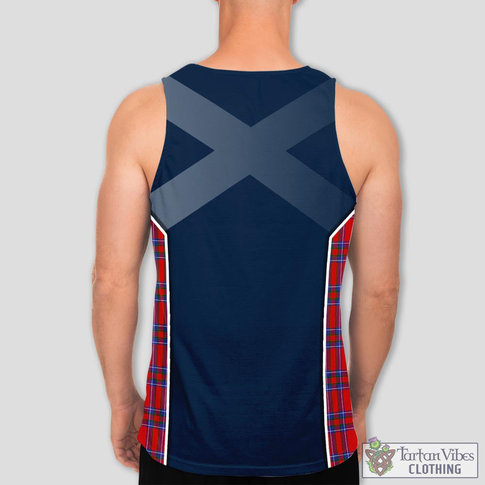 Tartan Vibes Clothing Rait Tartan Men's Tanks Top with Family Crest and Scottish Thistle Vibes Sport Style