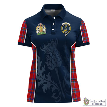 Rait Tartan Women's Polo Shirt with Family Crest and Scottish Thistle Vibes Sport Style