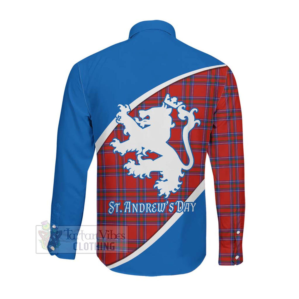 Tartan Vibes Clothing Rait Family Crest Tartan Long Sleeve Button Shirt Celebrate Saint Andrew's Day in Style