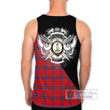 Rait Tartan Men's Tank Top with Family Crest and Military Logo Style - Tartanvibesclothing Shop