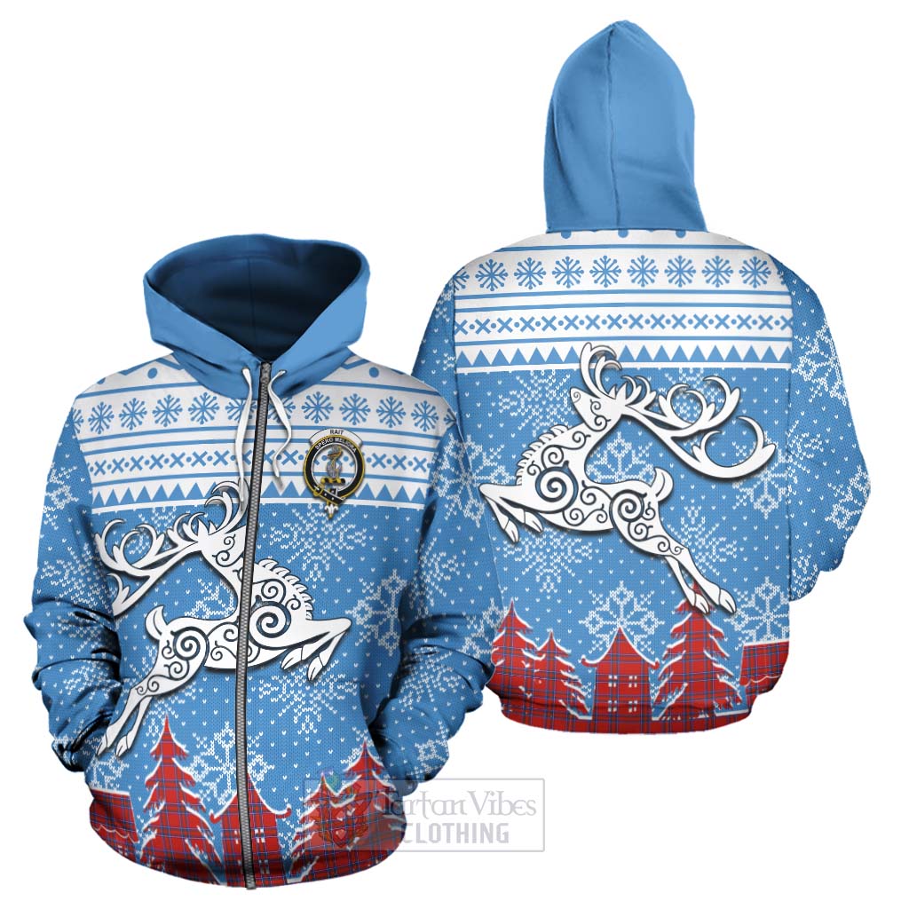Tartan Vibes Clothing Rait Clan Christmas Hoodie Celtic Reindeer Style