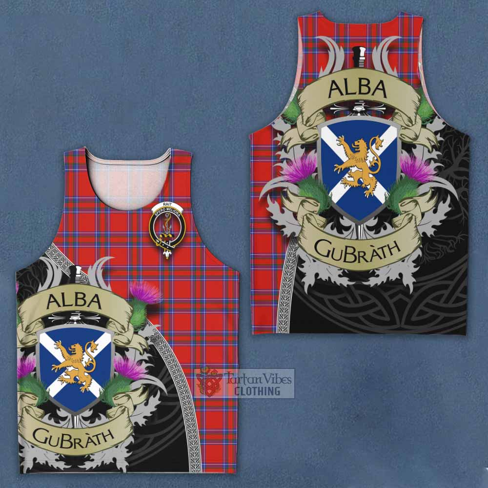 Tartan Vibes Clothing Rait Tartan Family Crest Men's Tank Top Lion Rampant Royal Thistle Shield Celtic Inspired