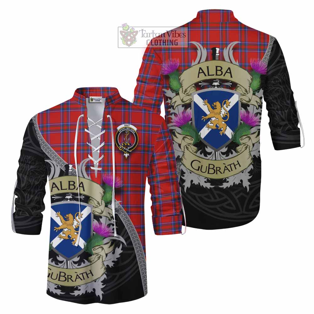 Tartan Vibes Clothing Rait Tartan Family Crest Ghillie Kilt Shirt Lion Rampant Royal Thistle Shield Celtic Inspired
