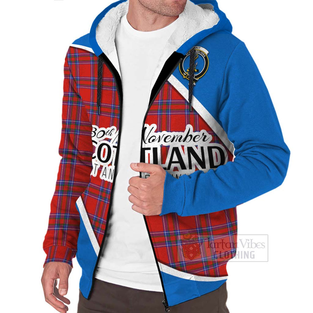 Tartan Vibes Clothing Rait Family Crest Tartan Sherpa Hoodie Celebrate Saint Andrew's Day in Style