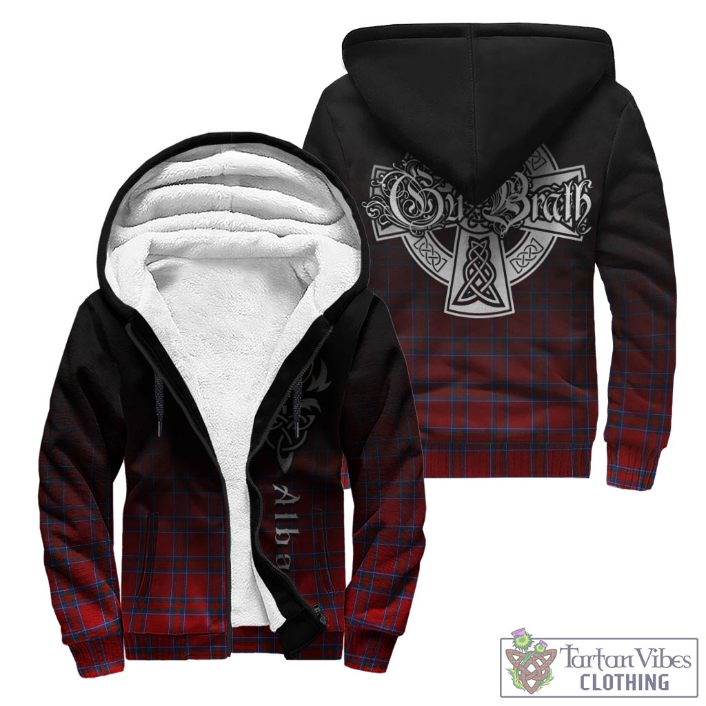 Tartan Vibes Clothing Rait Tartan Sherpa Hoodie Featuring Alba Gu Brath Family Crest Celtic Inspired