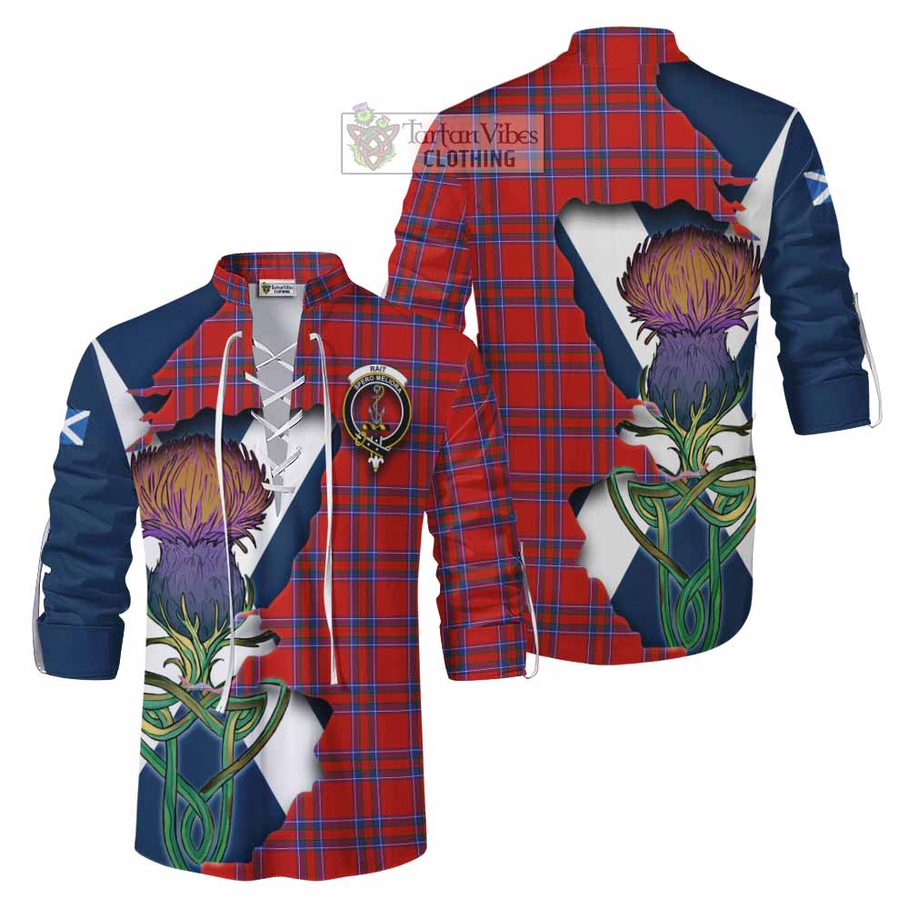 Tartan Vibes Clothing Rait Tartan Family Crest Ghillie Kilt Shirt Scottish Thistle Celtic Inspired