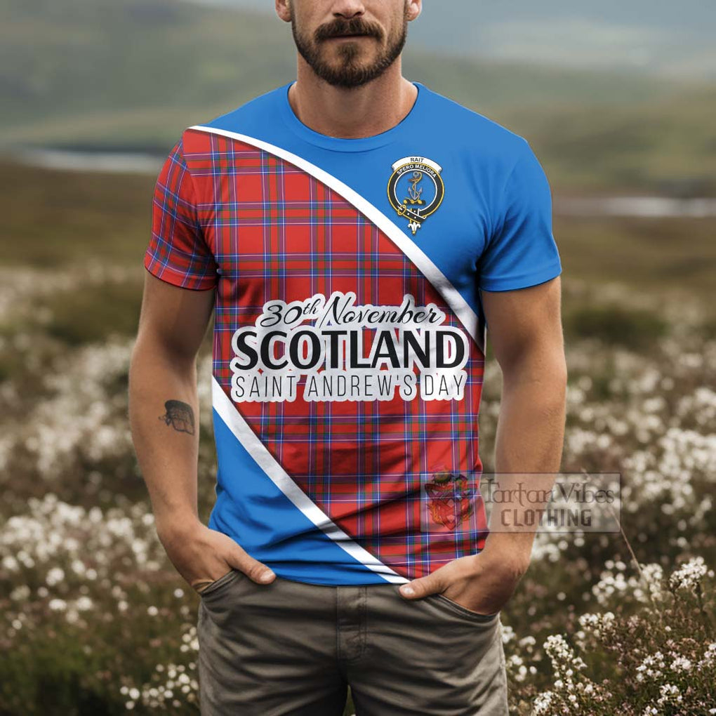 Tartan Vibes Clothing Rait Family Crest Tartan T-Shirt Celebrate Saint Andrew's Day in Style