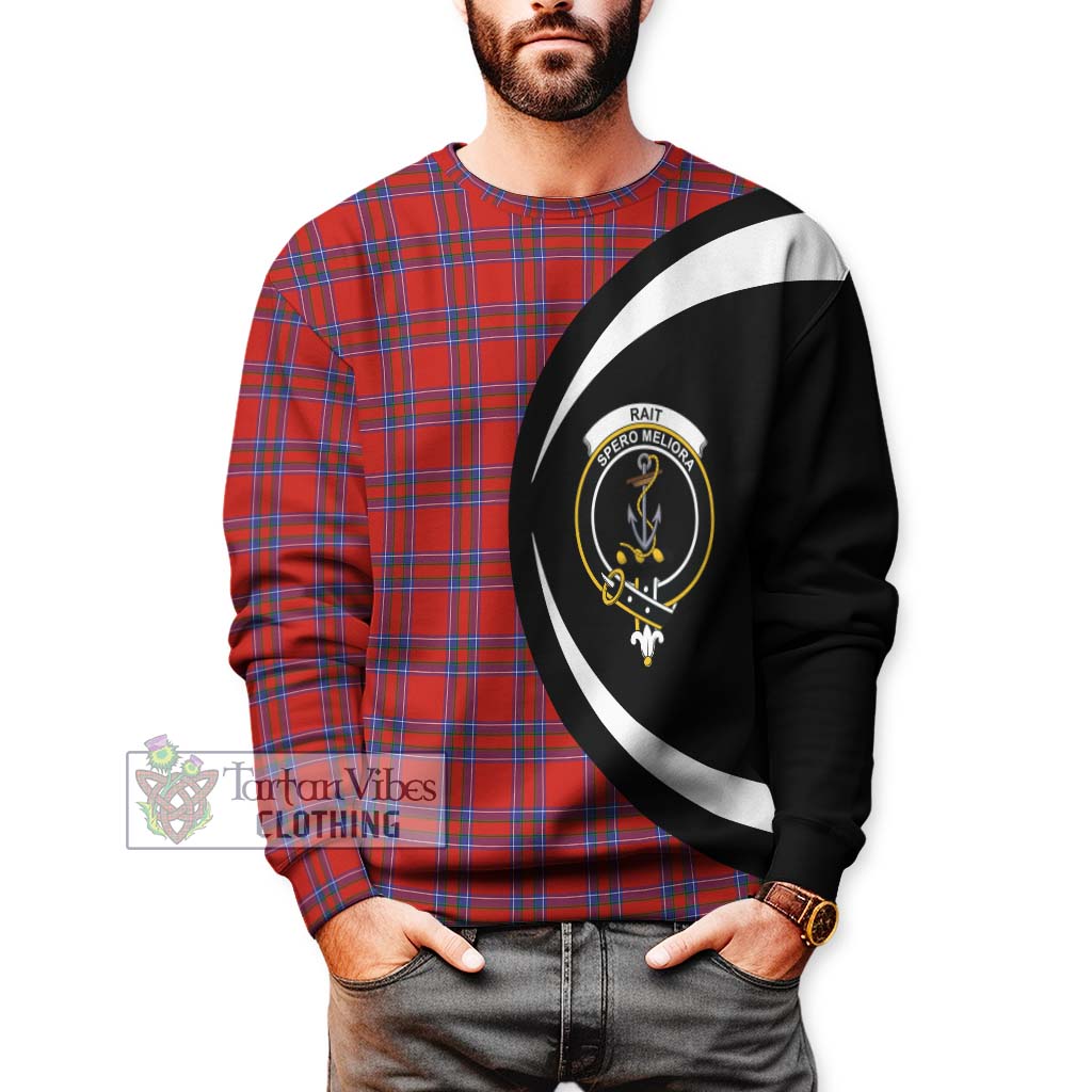 Rait Tartan Sweatshirt with Family Crest Circle Style - Tartan Vibes Clothing