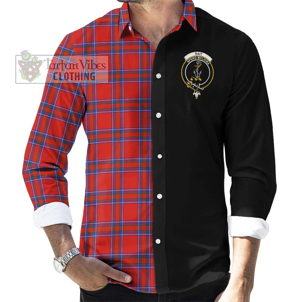 Rait Tartan Long Sleeve Button Shirt with Family Crest and Half Of Me Style - Tartanvibesclothing Shop