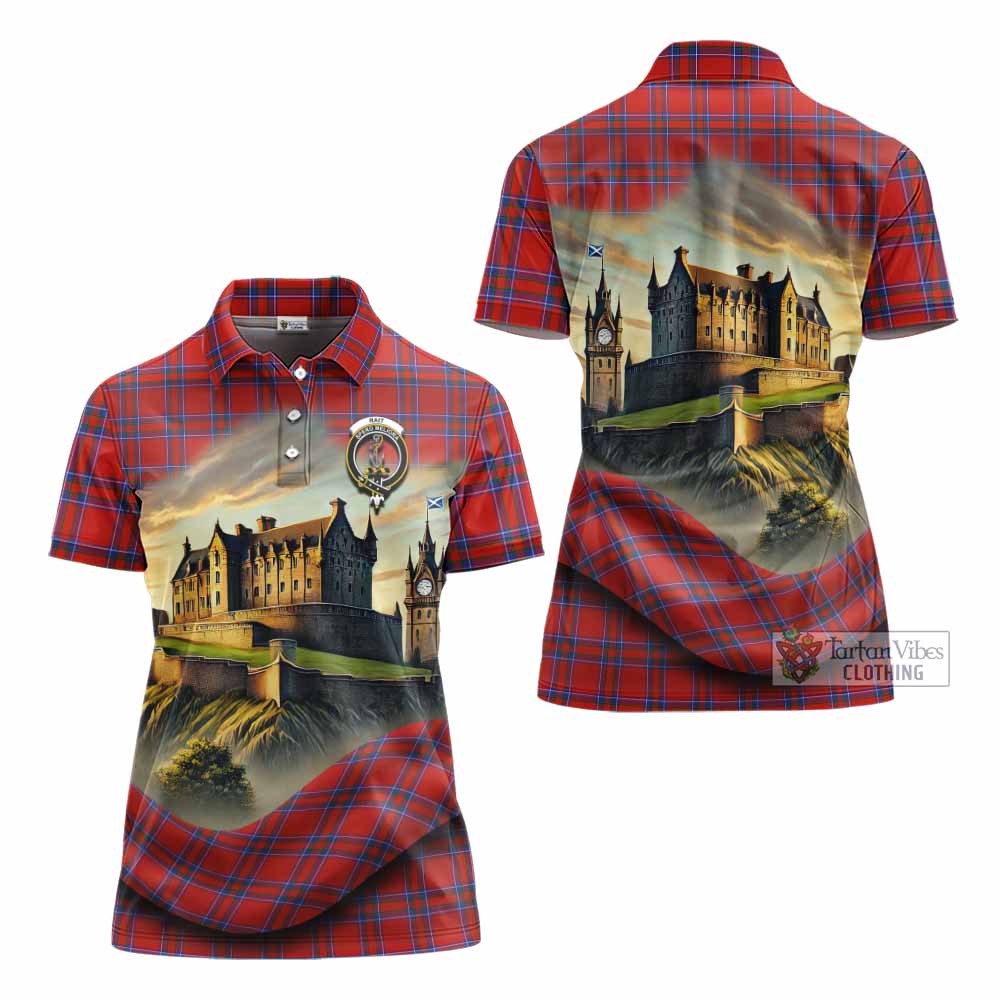 Tartan Vibes Clothing Rait Tartan Family Crest Women's Polo Shirt with Scottish Ancient Castle Stype