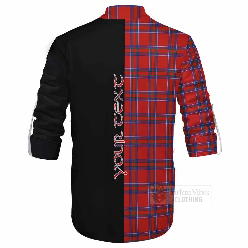 Tartan Vibes Clothing Rait Tartan Ghillie Kilt Shirt with Family Crest and Half Of Me Style