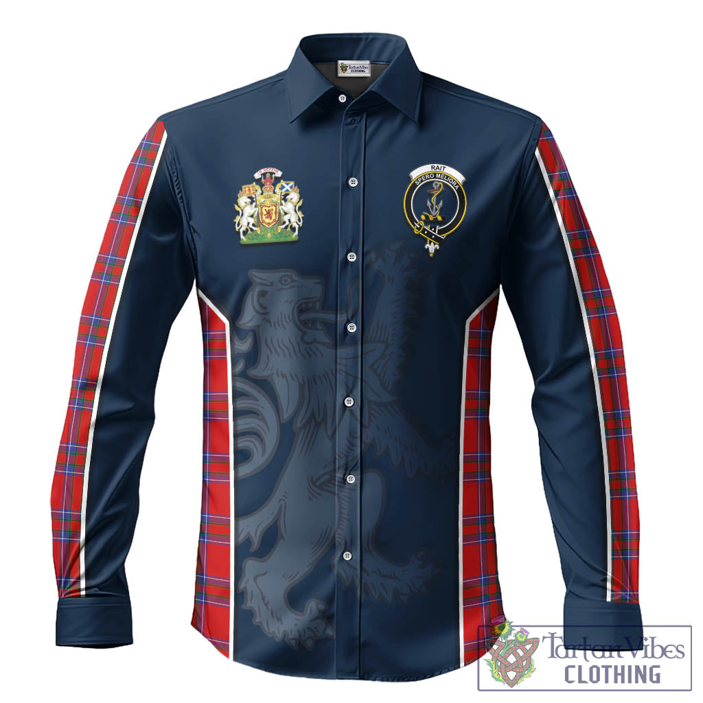 Rait Tartan Long Sleeve Button Up Shirt with Family Crest and Lion Rampant Vibes Sport Style