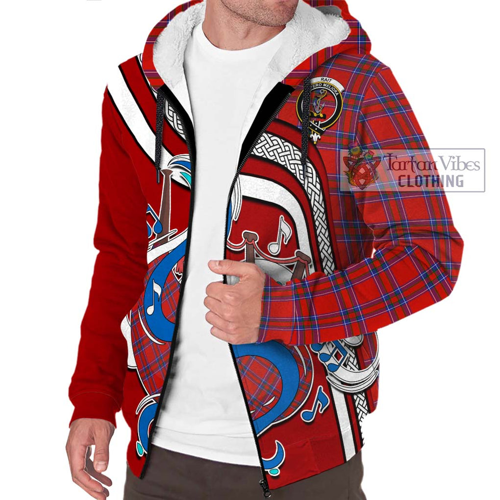 Rait Tartan Sherpa Hoodie with Epic Bagpipe Style Unisex - Tartanvibesclothing Shop