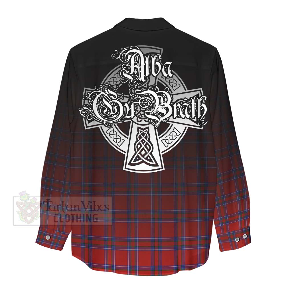 Tartan Vibes Clothing Rait Tartan Women's Casual Shirt Featuring Alba Gu Brath Family Crest Celtic Inspired