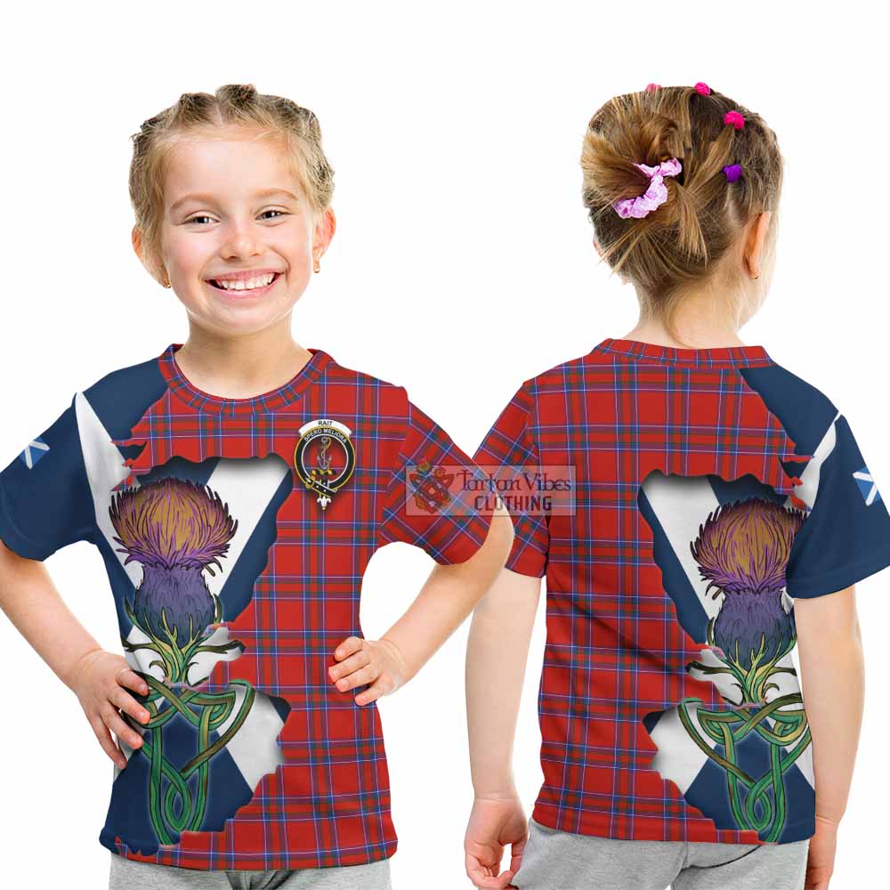 Tartan Vibes Clothing Rait Tartan Family Crest Kid T-Shirt Scottish Thistle Celtic Inspired