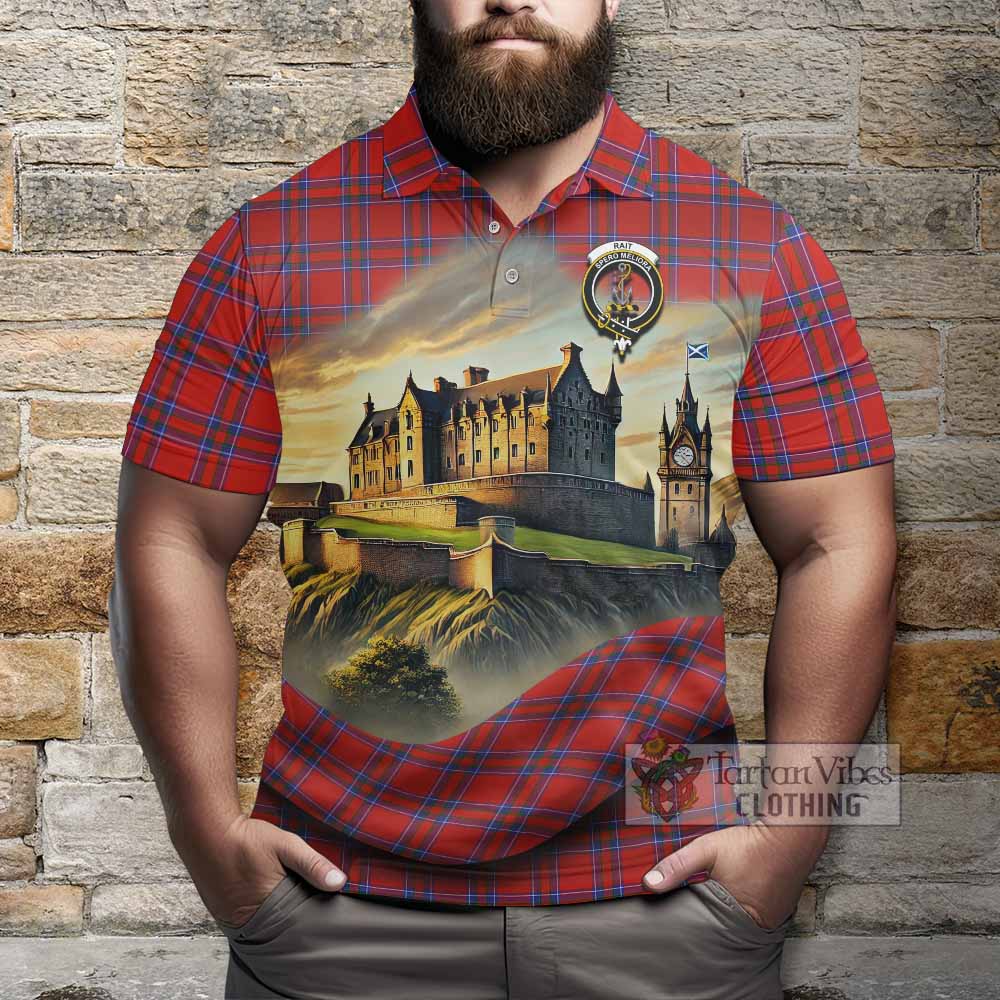 Tartan Vibes Clothing Rait Tartan Family Crest Polo Shirt with Scottish Ancient Castle Stype