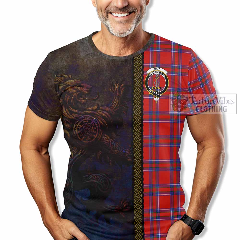 Tartan Vibes Clothing Rait Tartan Family Crest T-Shirt Alba Gu Brath Be Brave Lion Ancient Style