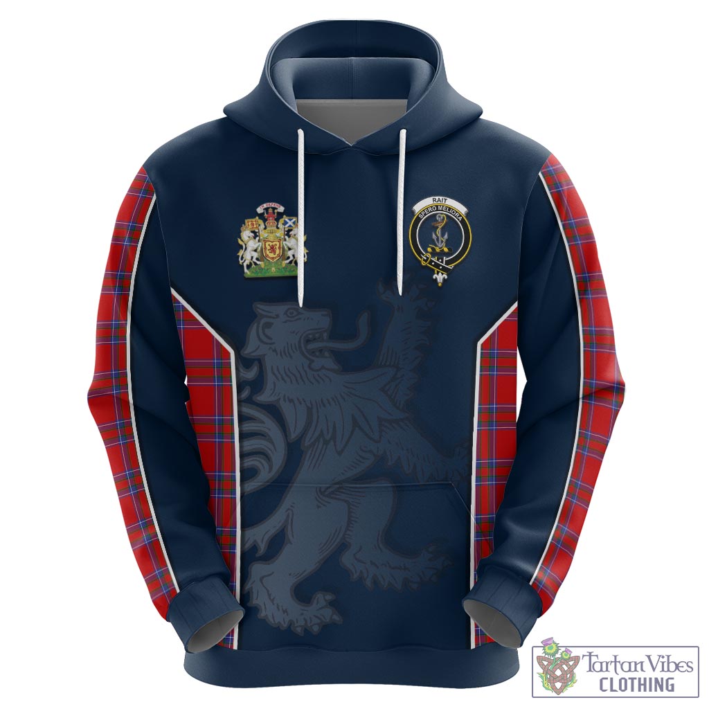 Tartan Vibes Clothing Rait Tartan Hoodie with Family Crest and Lion Rampant Vibes Sport Style