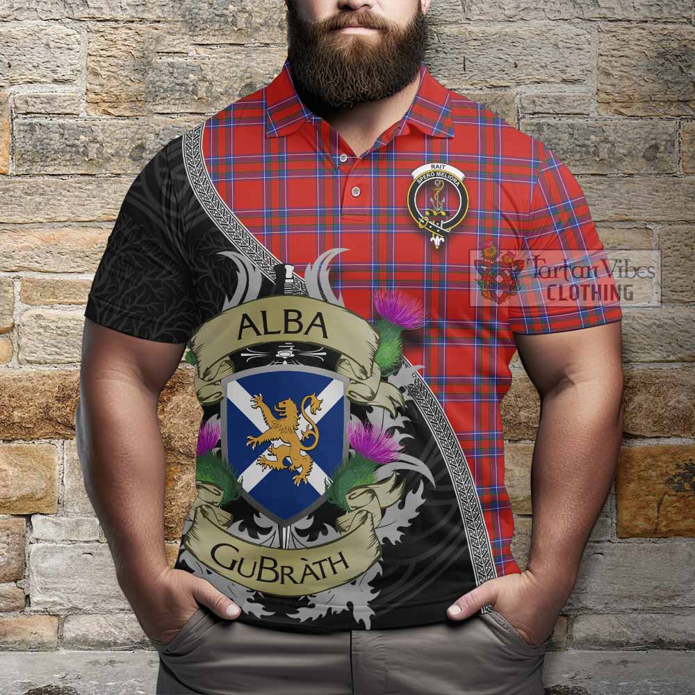 Tartan Vibes Clothing Rait Tartan Family Crest Polo Shirt Lion Rampant Royal Thistle Shield Celtic Inspired