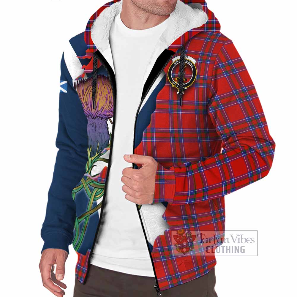 Tartan Vibes Clothing Rait Tartan Family Crest Sherpa Hoodie Scottish Thistle Celtic Inspired