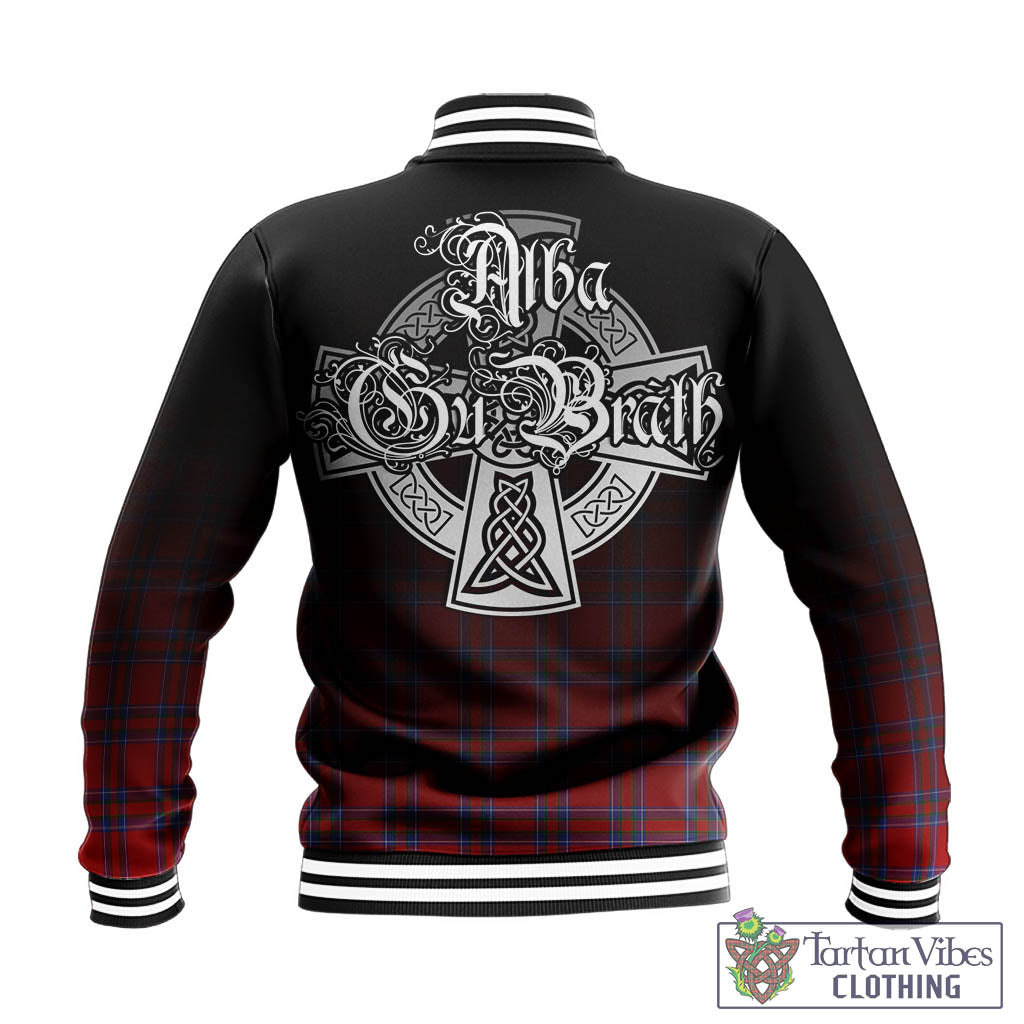 Tartan Vibes Clothing Rait Tartan Baseball Jacket Featuring Alba Gu Brath Family Crest Celtic Inspired