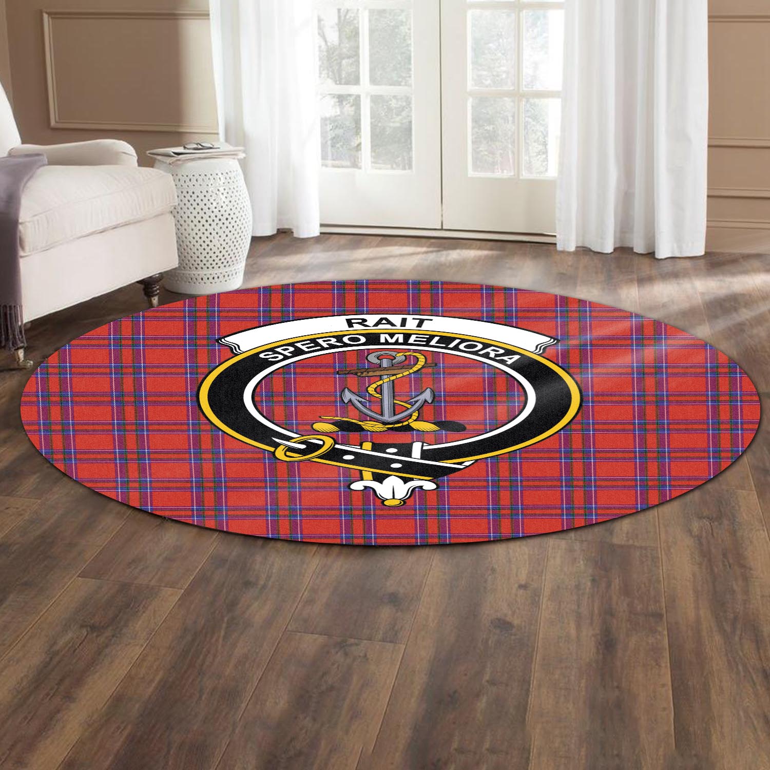 rait-tartan-round-rug-with-family-crest