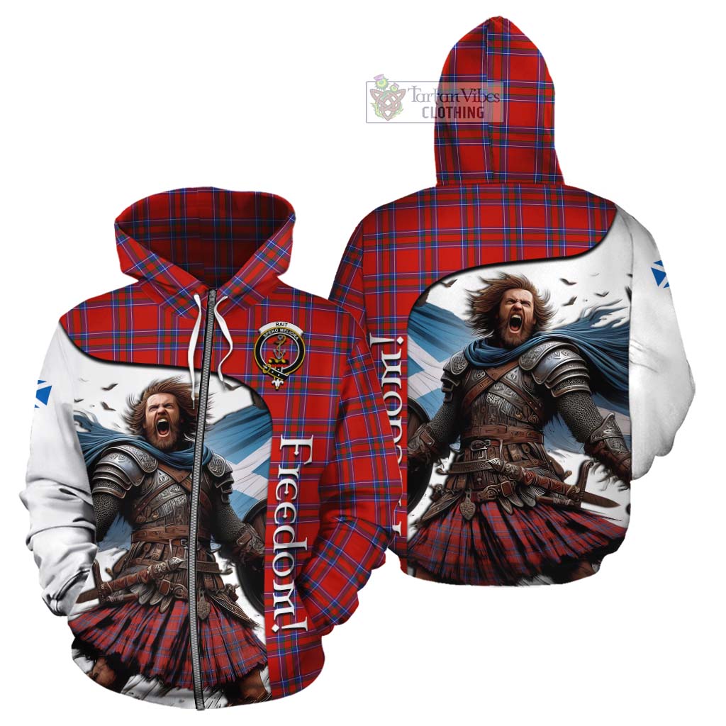 Tartan Vibes Clothing Rait Crest Tartan Cotton Hoodie Inspired by the Freedom of Scottish Warrior