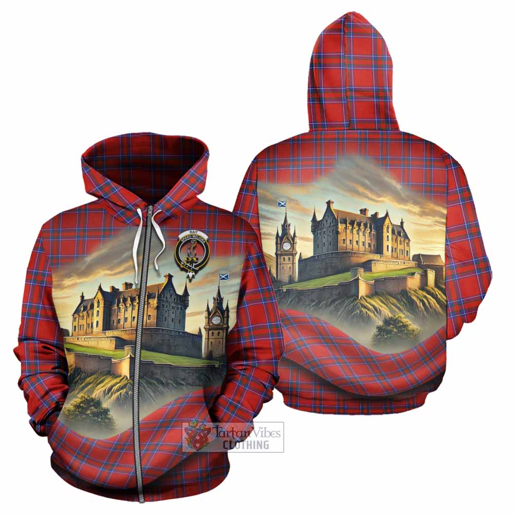 Tartan Vibes Clothing Rait Tartan Family Crest Hoodie with Scottish Ancient Castle Style